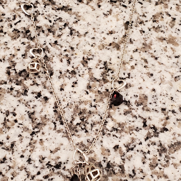 Links of London Garnet Flutter & Heart Necklace - Picture 6 of 14